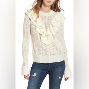 TULAROSA Manny Ruffle Sweater In Ivory